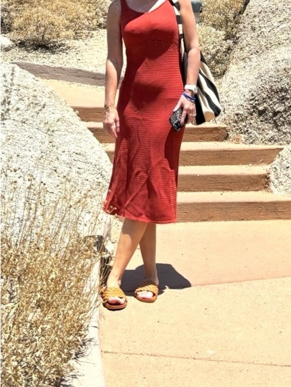 Old Navy M Tall Rust Crochet cover up Dress